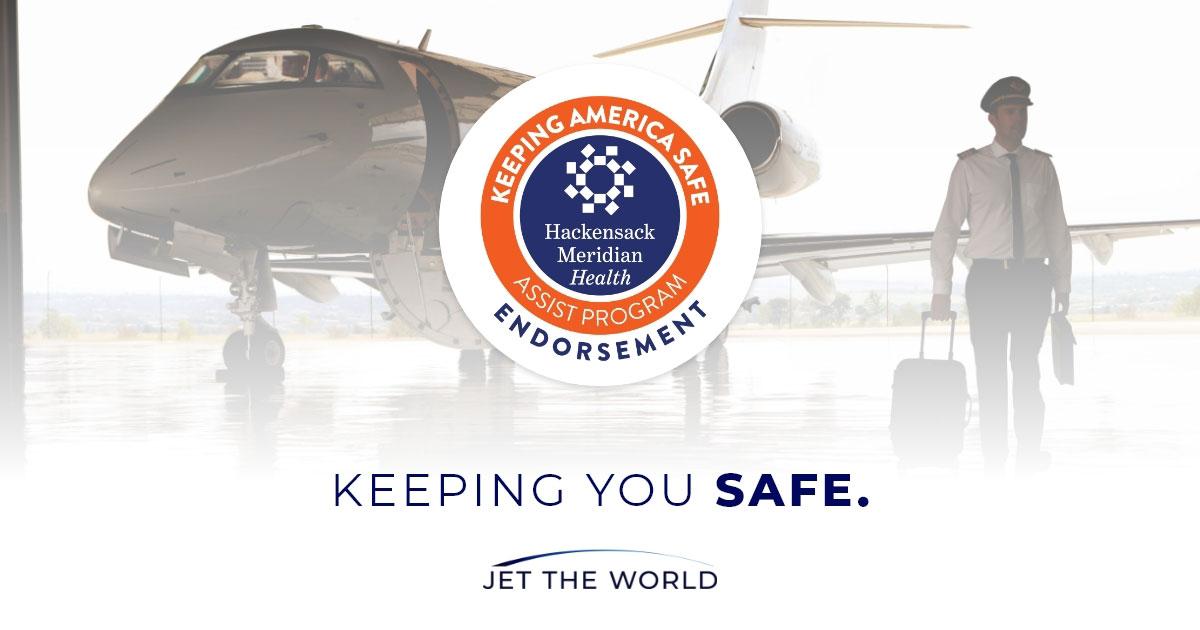  Jet the World endorsed by Hackensack Meridian Health’s Keeping America Safe Assist Program
